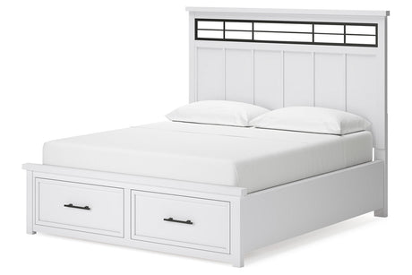 Ashbryn White/Natural California King Storage Platform Bed from Ashley - Luna Furniture