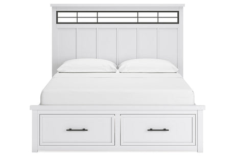 Ashbryn White/Natural California King Storage Platform Bed from Ashley - Luna Furniture