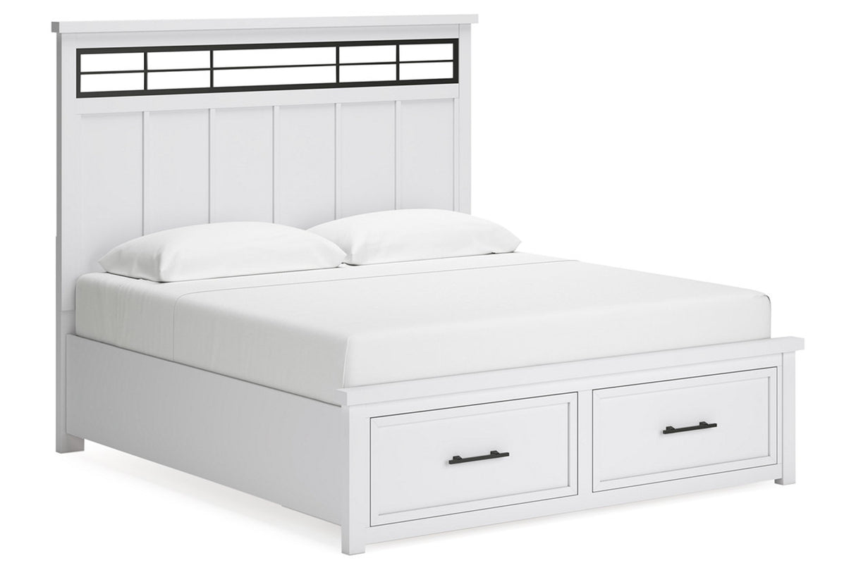 Ashbryn White/Natural King Storage Platform Bed from Ashley - Luna Furniture