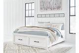 Ashbryn White/Natural King Storage Platform Bed from Ashley - Luna Furniture