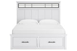 Ashbryn White/Natural King Storage Platform Bed from Ashley - Luna Furniture