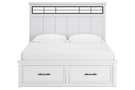 Ashbryn White/Natural King Storage Platform Bed from Ashley - Luna Furniture