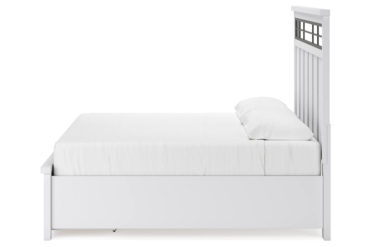 Ashbryn White/Natural King Storage Platform Bed from Ashley - Luna Furniture