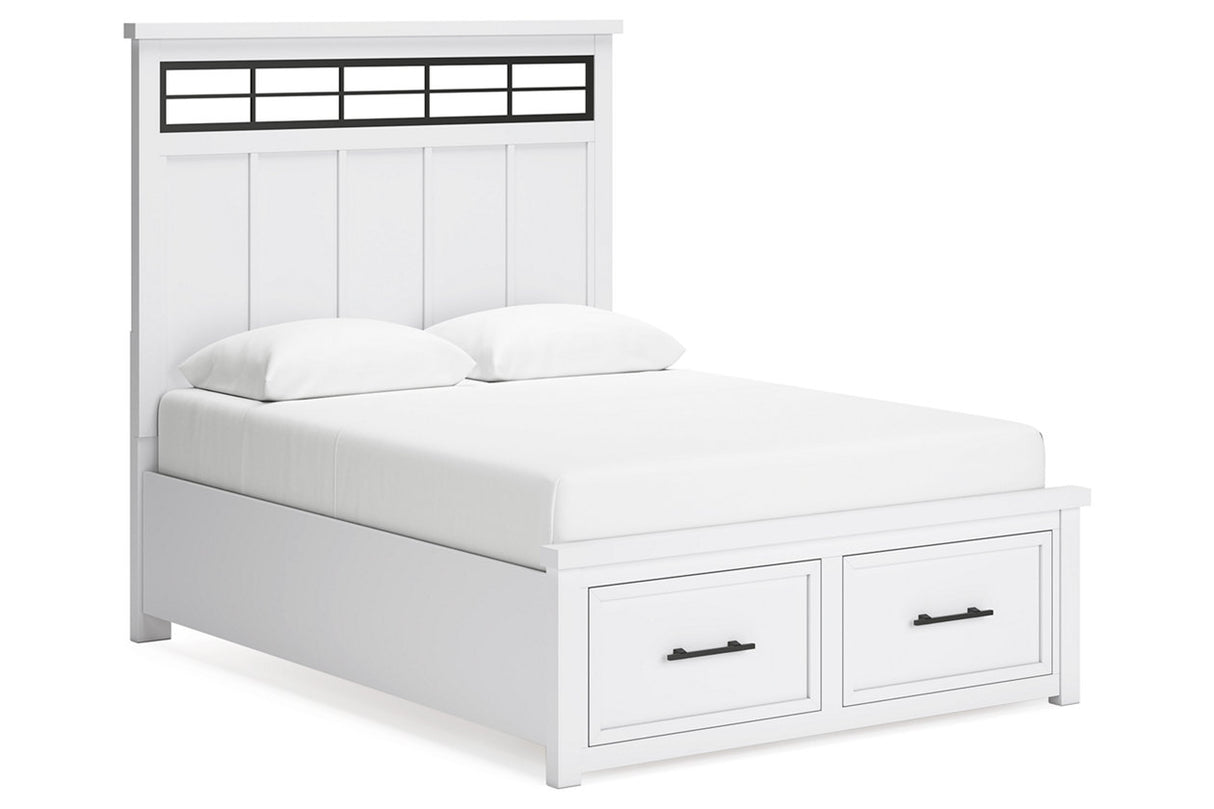 Ashbryn White/Natural Queen Storage Platform Bed from Ashley - Luna Furniture