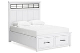Ashbryn White/Natural Queen Storage Platform Bed from Ashley - Luna Furniture