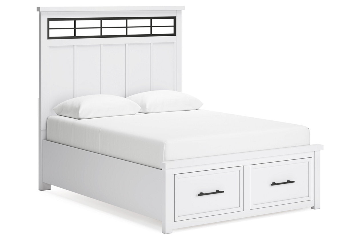 Ashbryn White/Natural Queen Storage Platform Bed from Ashley - Luna Furniture
