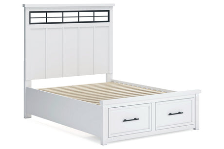 Ashbryn White/Natural Queen Storage Platform Bed from Ashley - Luna Furniture