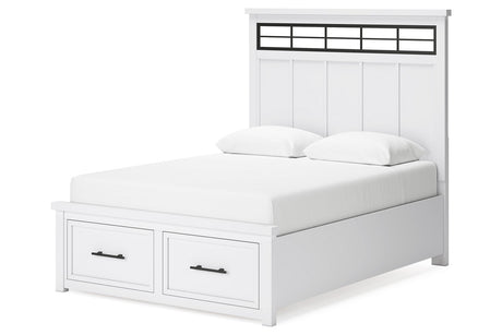 Ashbryn White/Natural Queen Storage Platform Bed from Ashley - Luna Furniture