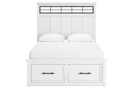 Ashbryn White/Natural Queen Storage Platform Bed from Ashley - Luna Furniture