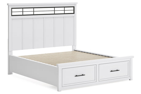Ashbryn White/Natural California King Storage Platform Bed from Ashley - Luna Furniture