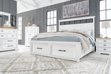 Ashbryn White/Natural Storage Platform Bedroom Set from Ashley - Luna Furniture