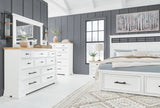 Ashbryn White/Natural Storage Platform Bedroom Set from Ashley - Luna Furniture
