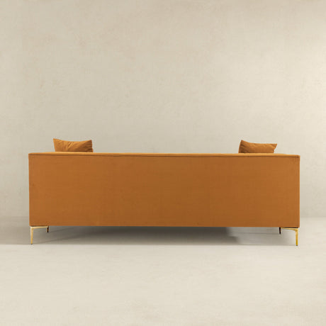 Lewis Cognac Velvet 91" Sofa from Ashcroft Furniture - Luna Furniture