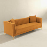 Lewis Cognac Velvet Sofa - 91" from Ashcroft Furniture - Luna Furniture