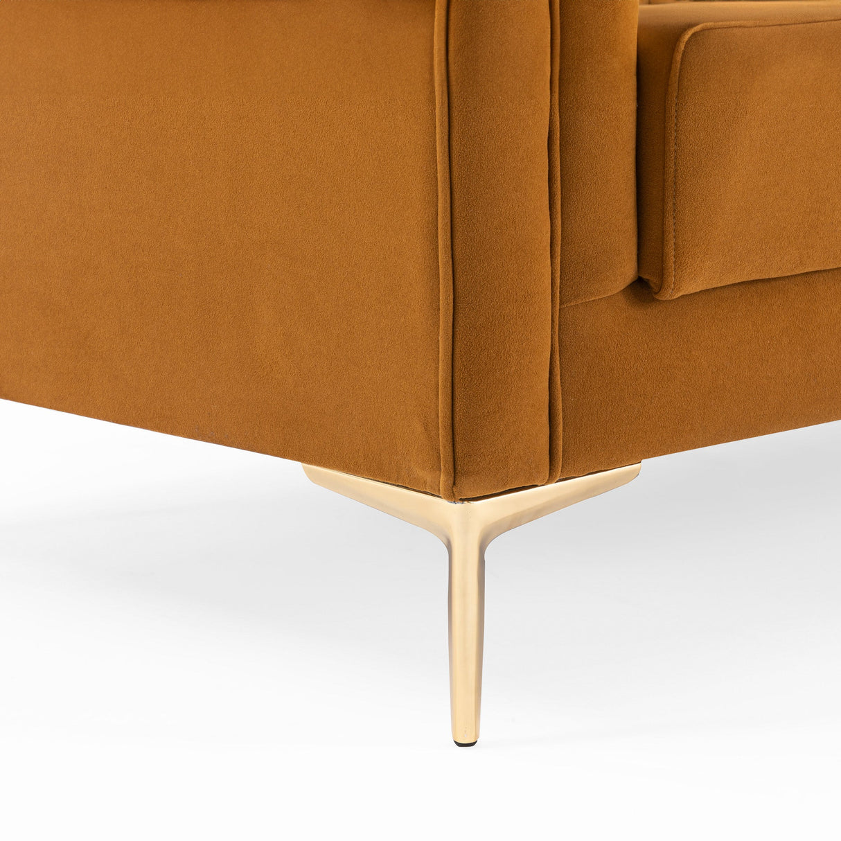 Lewis Cognac Velvet Sofa - 91" from Ashcroft Furniture - Luna Furniture