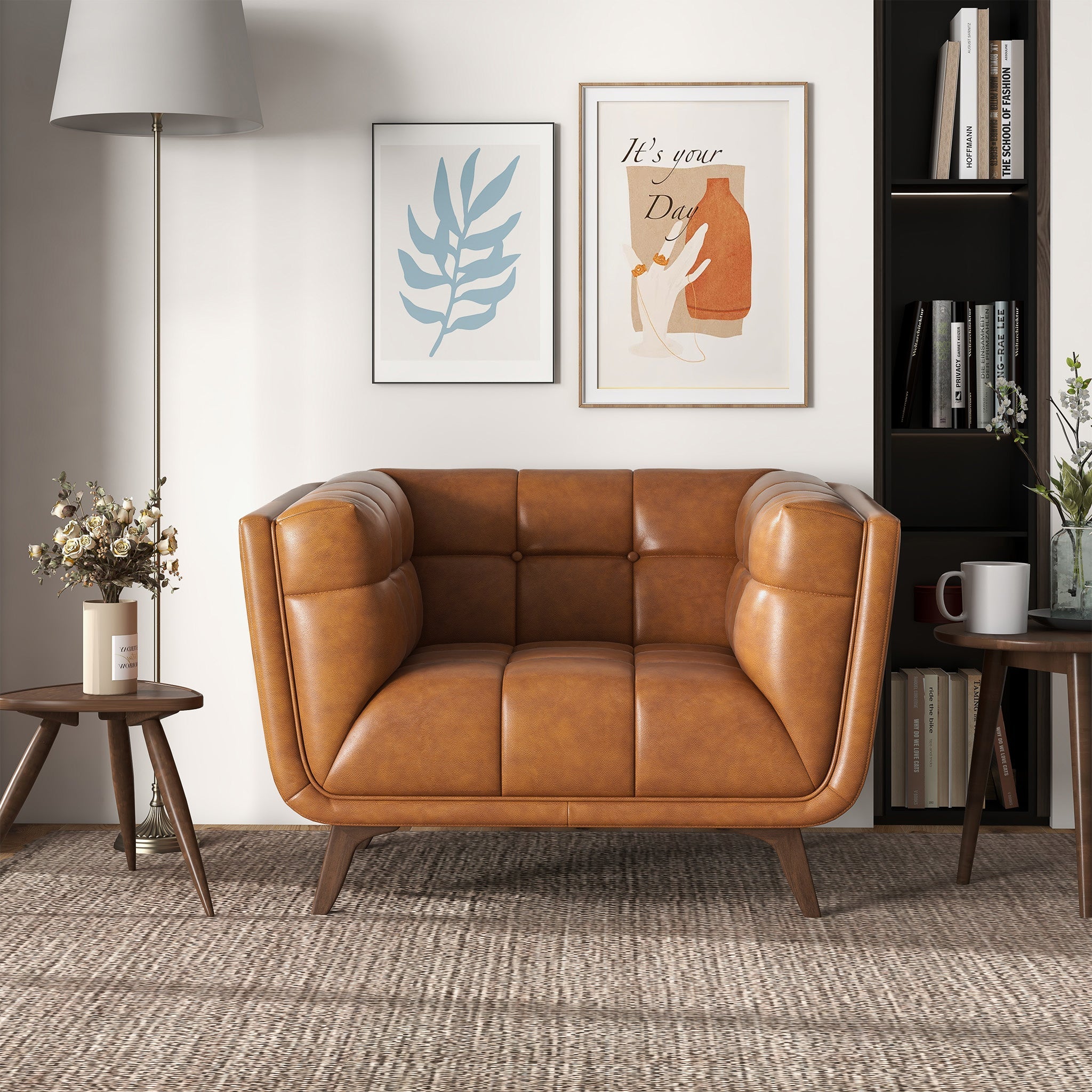 Addison Cognac Leather Lounge Chair