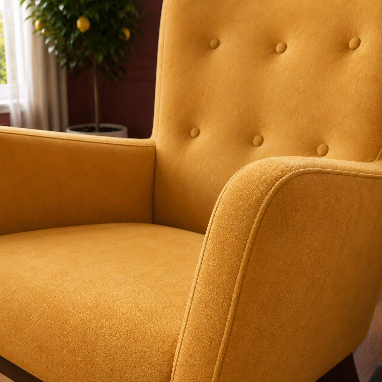 Alistair Yellow Velvet Rocking Chair from Ashcroft Furniture - Luna Furniture