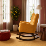 Alistair Yellow Velvet Rocking Chair from Ashcroft Furniture - Luna Furniture