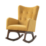 Alistair Yellow Velvet Rocking Chair from Ashcroft Furniture - Luna Furniture