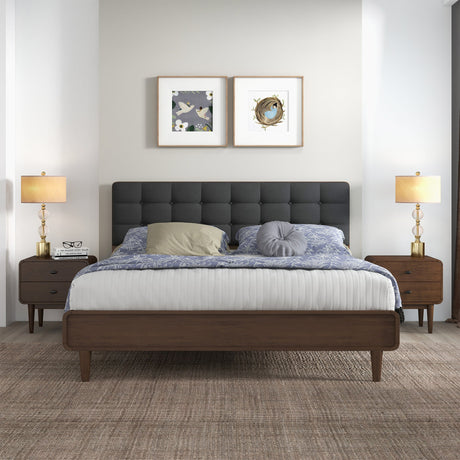 Alvarez Gray Fabric Upholstered King Platform Bed from Ashcroft Furniture - Luna Furniture