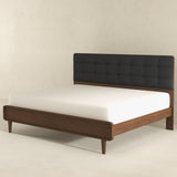 Alvarez Gray Fabric Upholstered King Platform Bed