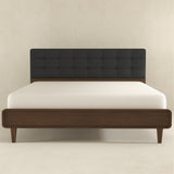 Alvarez Gray Fabric Upholstered King Platform Bed