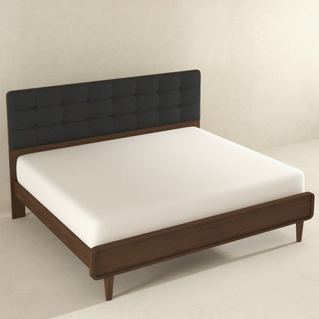 Alvarez Gray Fabric Upholstered King Platform Bed from Ashcroft Furniture - Luna Furniture