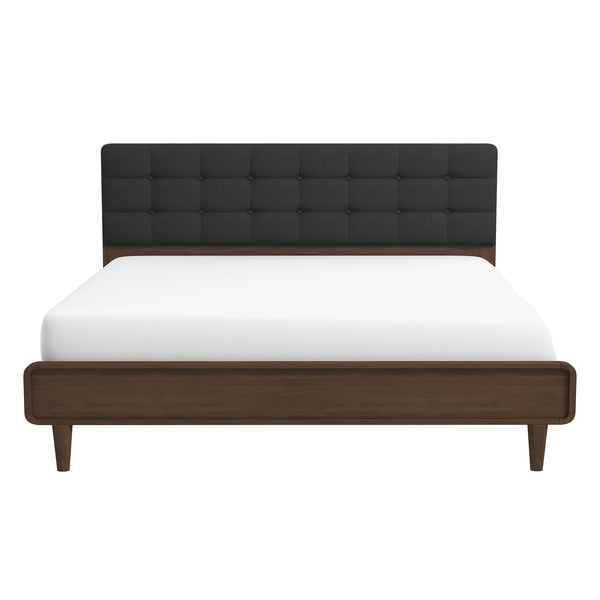 Alvarez Gray Fabric Upholstered King Platform Bed