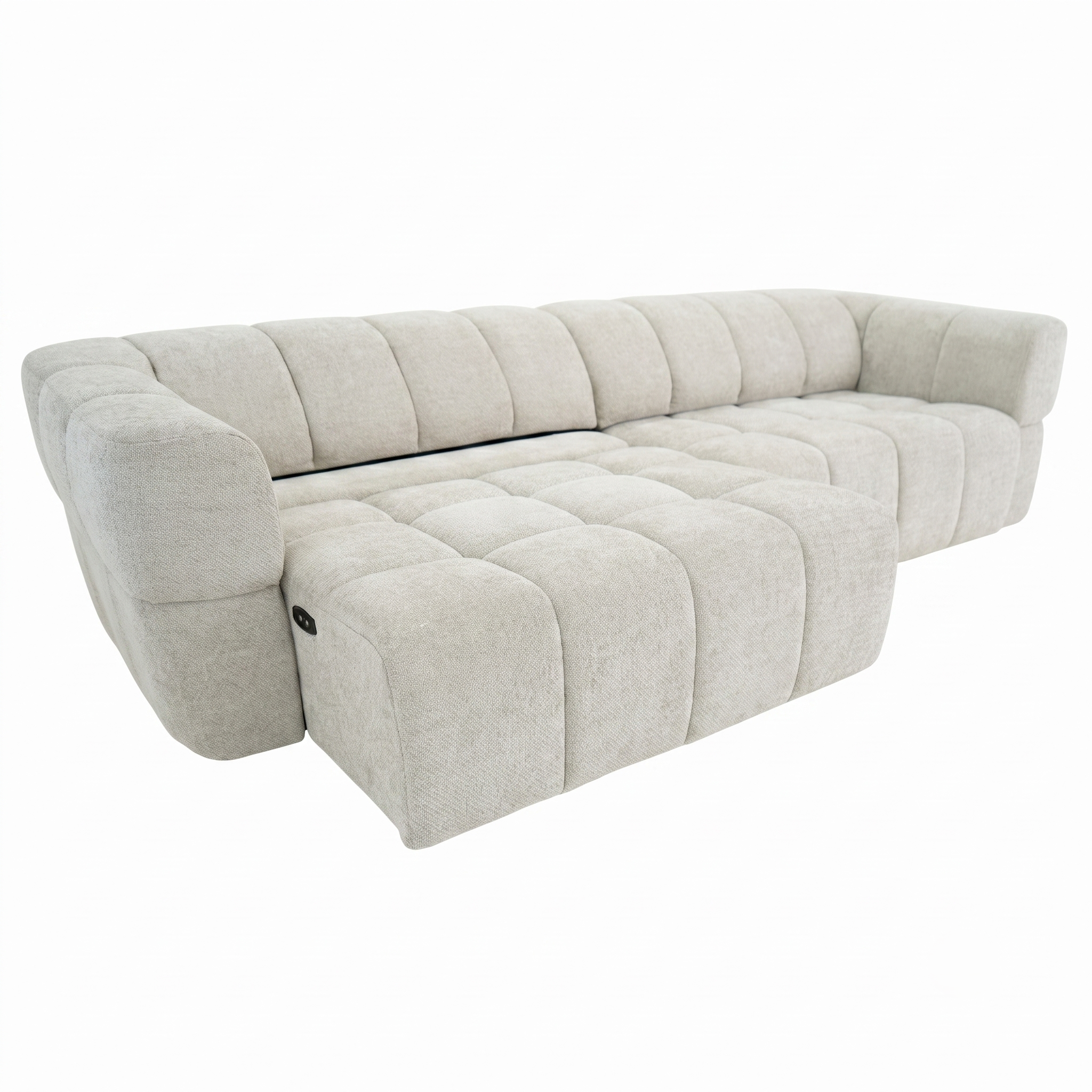 Burntwood Light Brown Chenille PWR Slider Sofa from Ashcroft Furniture - Luna Furniture