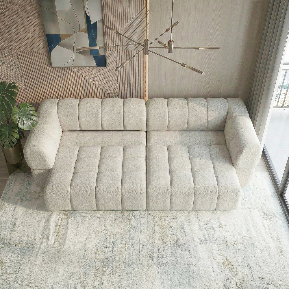 Burntwood Light Brown Chenille PWR Slider Sofa from Ashcroft Furniture - Luna Furniture