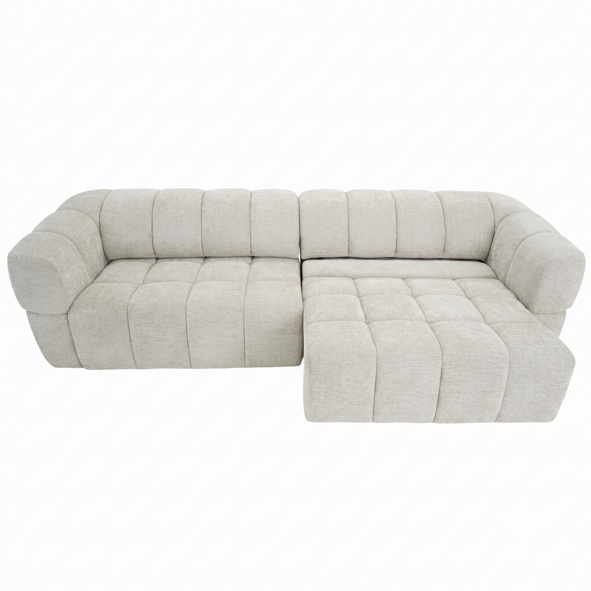 Burntwood Light Brown Chenille PWR Slider Sofa from Ashcroft Furniture - Luna Furniture