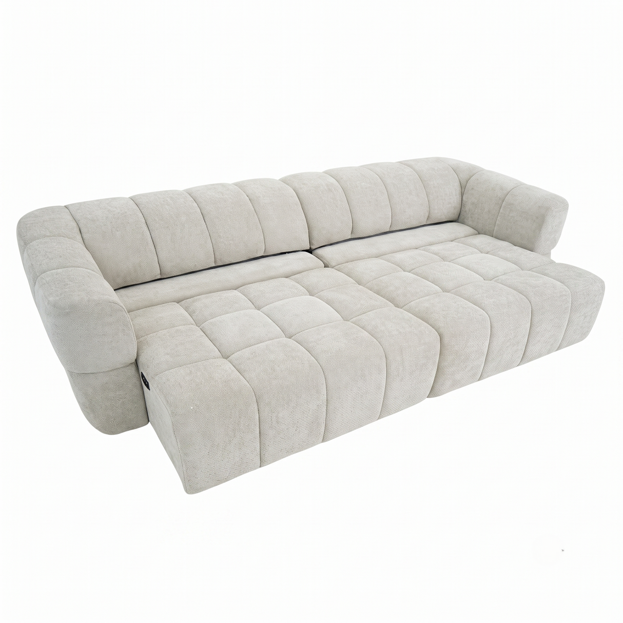Burntwood Light Brown Chenille PWR Slider Sofa from Ashcroft Furniture - Luna Furniture