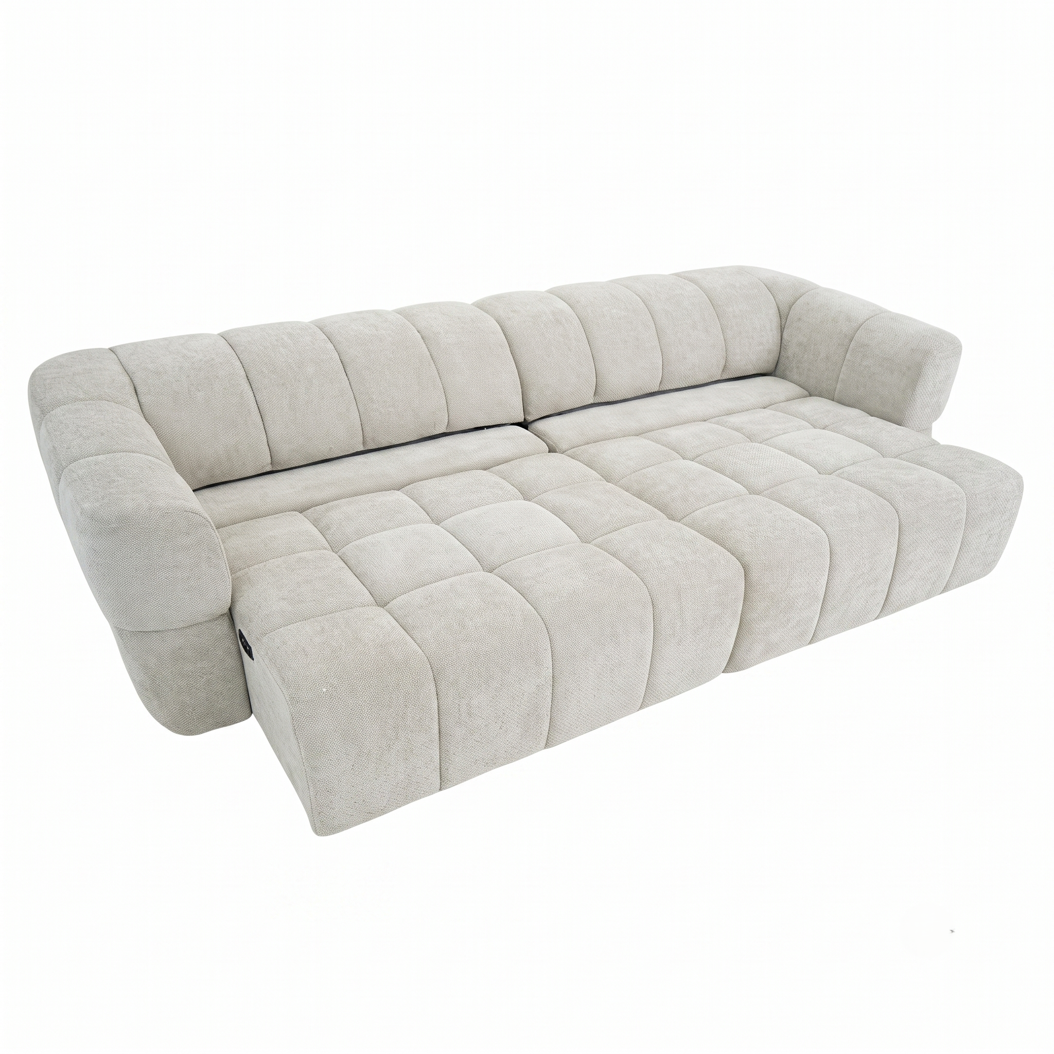 Burntwood Light Brown Chenille PWR Slider Sofa from Ashcroft Furniture - Luna Furniture