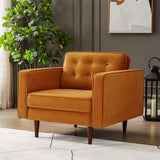 Casey Burnt Orange Velvet Lounge Chair from Ashcroft Furniture - Luna Furniture