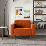 Casey Burnt Orange Velvet Lounge Chair from Ashcroft Furniture - Luna Furniture
