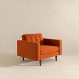 Casey Burnt Orange Velvet Lounge Chair from Ashcroft Furniture - Luna Furniture