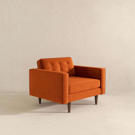 Casey Burnt Orange Velvet Lounge Chair from Ashcroft Furniture - Luna Furniture