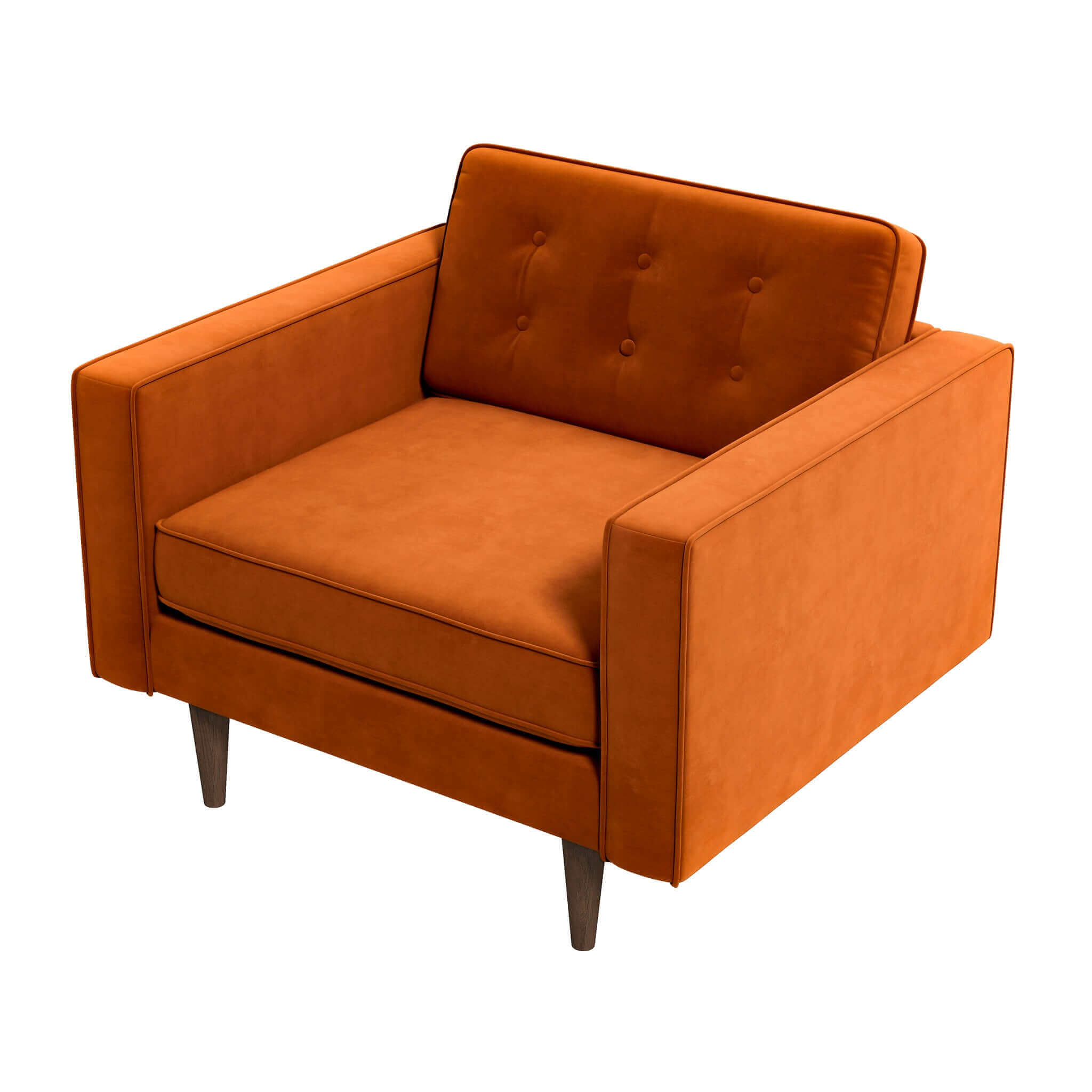 Casey Burnt Orange Velvet Lounge Chair from Ashcroft Furniture - Luna Furniture