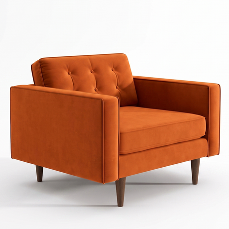 Casey Burnt Orange Velvet Lounge Chair from Ashcroft Furniture - Luna Furniture