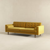 Casey Tufted Back Dark Yellow Velvet Upholstered Sofa from Ashcroft Furniture - Luna Furniture