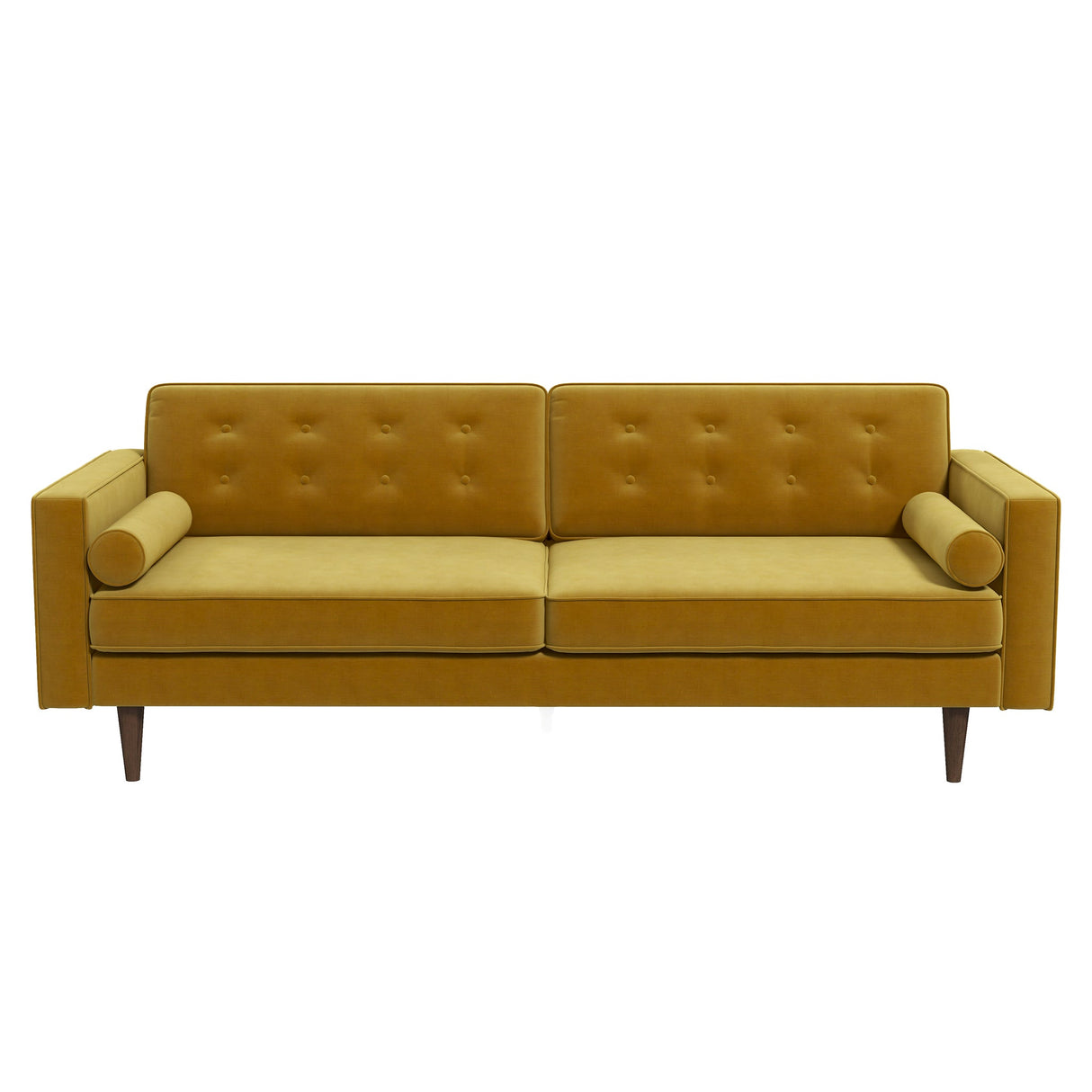 Casey Tufted Back Dark Yellow Velvet Upholstered Sofa from Ashcroft Furniture - Luna Furniture