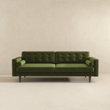 Casey Tufted Back Olive Green Velvet Upholstered Sofa from Ashcroft Furniture - Luna Furniture