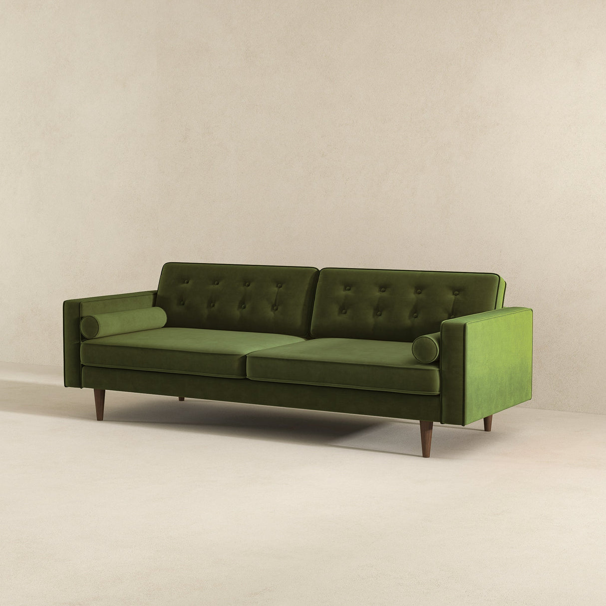 Casey Tufted Back Olive Green Velvet Upholstered Sofa from Ashcroft Furniture - Luna Furniture