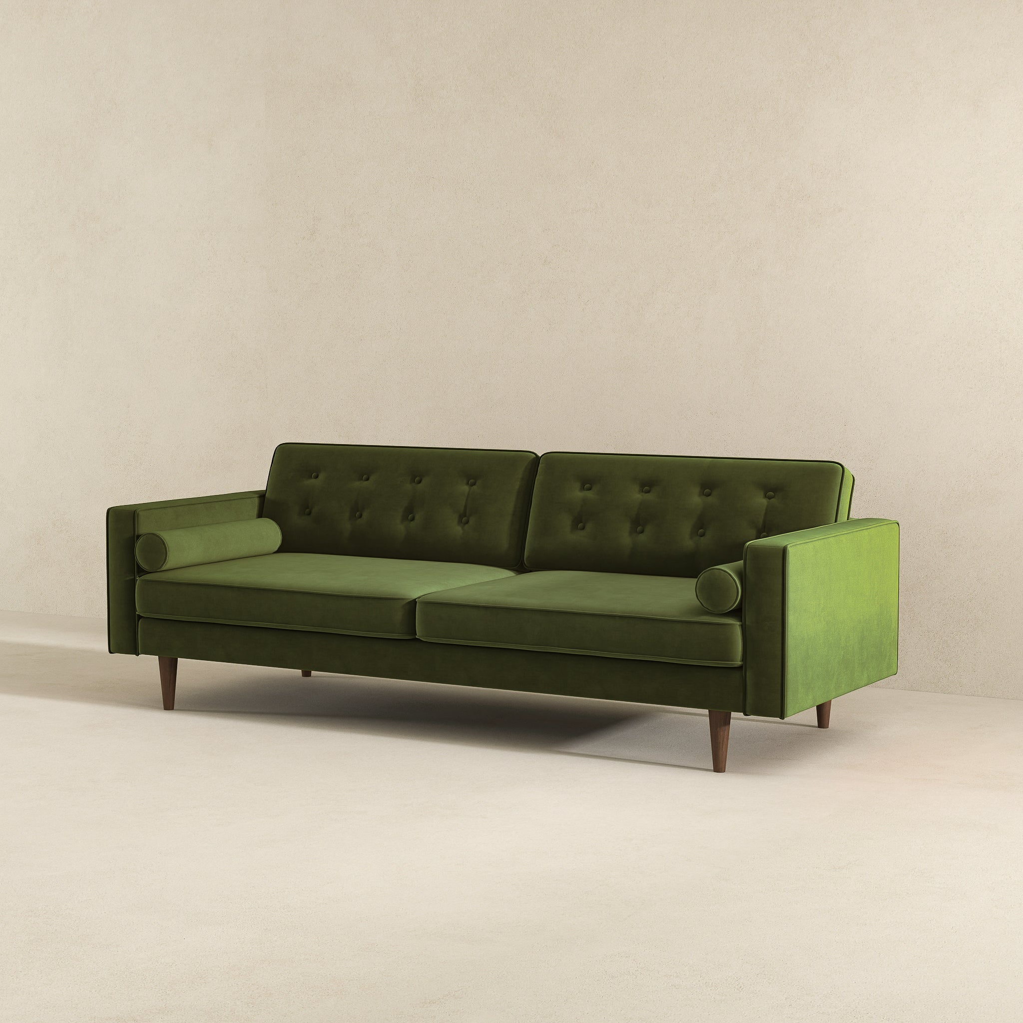Casey Tufted Back Olive Green Velvet Upholstered Sofa from Ashcroft Furniture - Luna Furniture