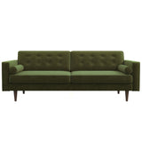 Casey Tufted Back Olive Green Velvet Upholstered Sofa from Ashcroft Furniture - Luna Furniture