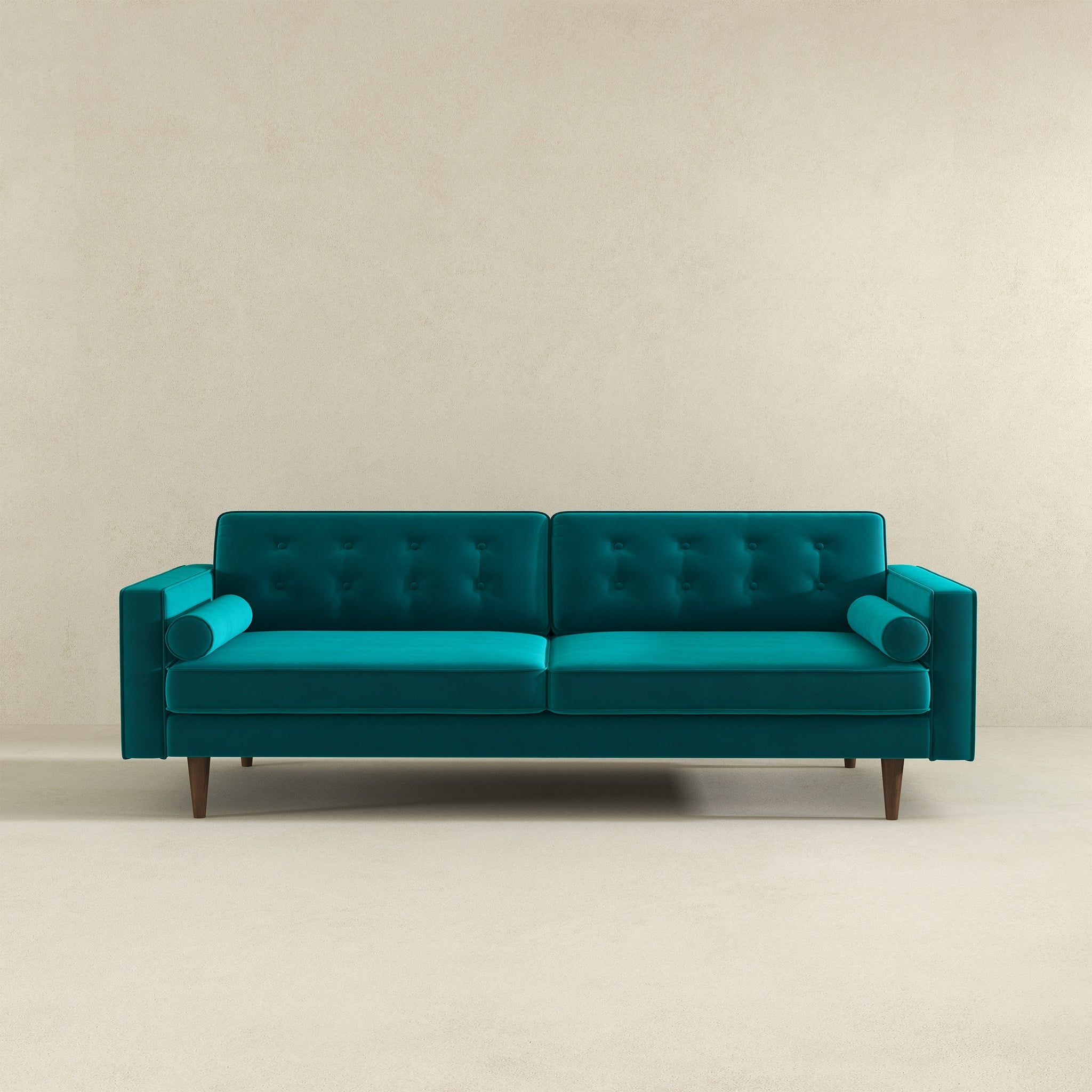 Casey Tufted Back Teal Velvet Upholstered Sofa from Ashcroft Furniture - Luna Furniture