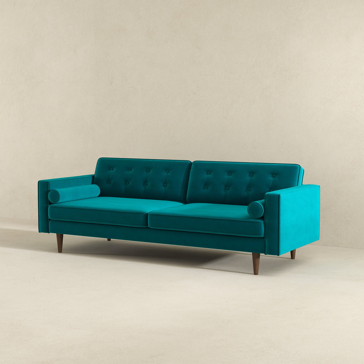Casey Tufted Back Teal Velvet Upholstered Sofa from Ashcroft Furniture - Luna Furniture
