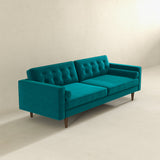 Casey Tufted Back Teal Velvet Upholstered Sofa from Ashcroft Furniture - Luna Furniture