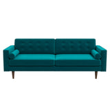 Casey Tufted Back Teal Velvet Upholstered Sofa from Ashcroft Furniture - Luna Furniture