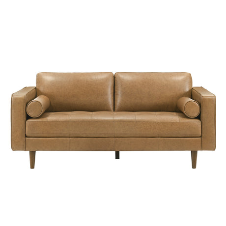Catherine Tan Genuine Leather Loveseat from Ashcroft Furniture - Luna Furniture